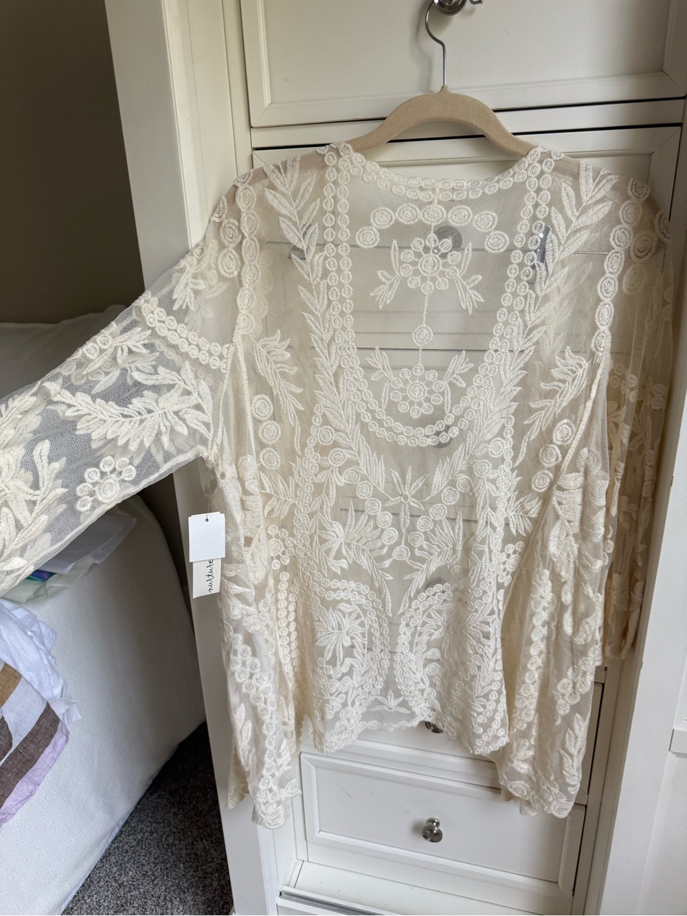NURTURE White Sheer Lace Cardigan